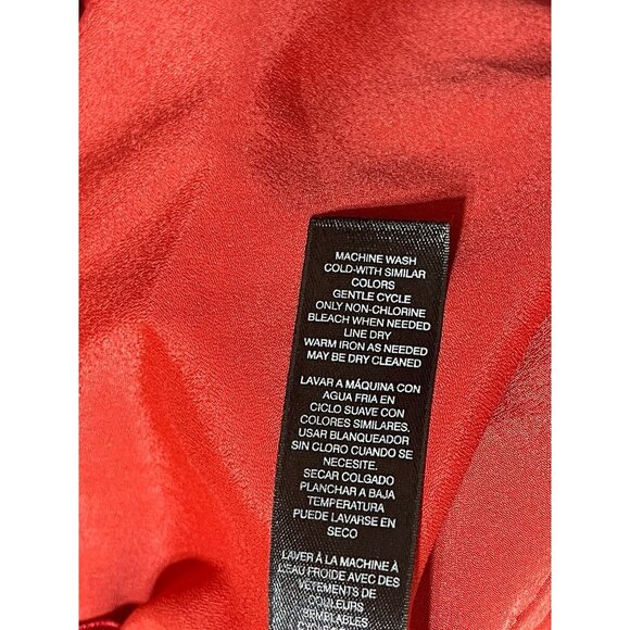 WHBM Shift Dress Brick Red Orange Ruffle Trim Size XS Extra Small OTS - Picture 7 of 8